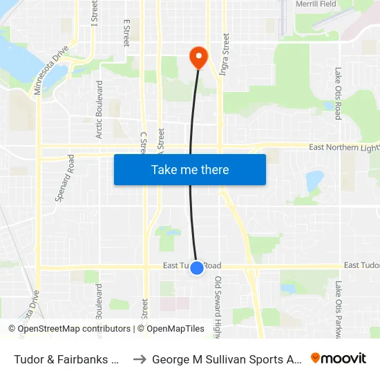 Tudor & Fairbanks Wsw to George M Sullivan Sports Arena map