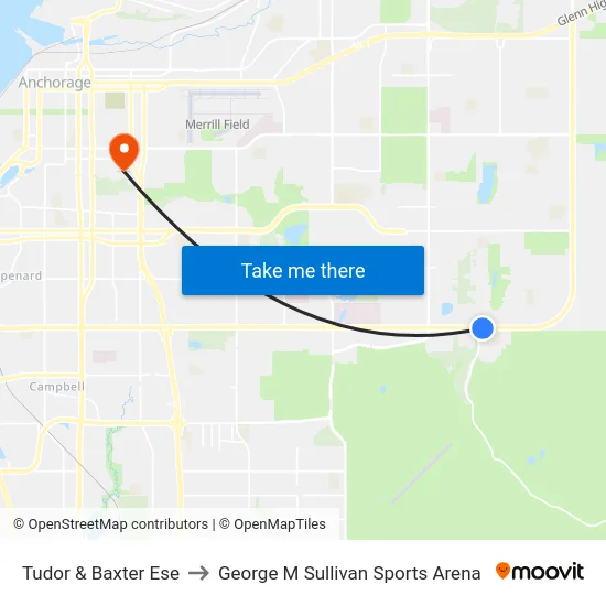 Tudor & Baxter Ese to George M Sullivan Sports Arena map