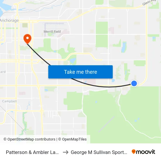 Patterson & Ambler Lane Nne to George M Sullivan Sports Arena map