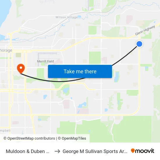 Muldoon & Duben Nne to George M Sullivan Sports Arena map