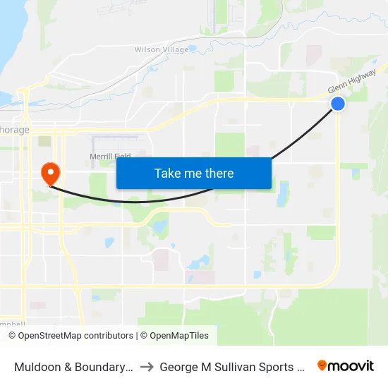 Muldoon & Boundary Sse to George M Sullivan Sports Arena map