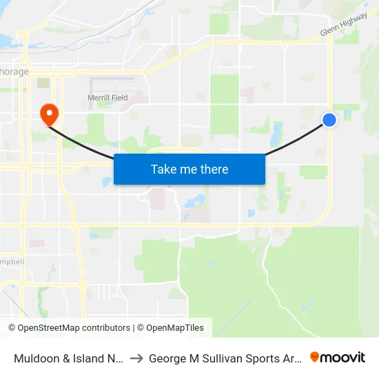 Muldoon & Island Nnw to George M Sullivan Sports Arena map