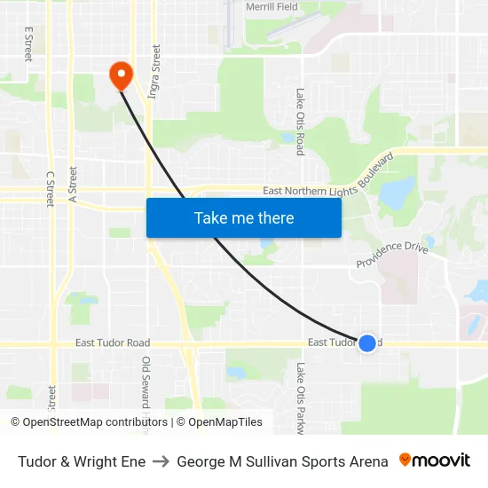 Tudor & Wright Ene to George M Sullivan Sports Arena map