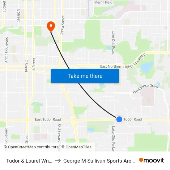 Tudor & Laurel Wnw to George M Sullivan Sports Arena map