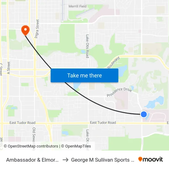 Ambassador & Elmore Ese to George M Sullivan Sports Arena map