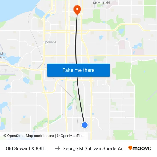 Old Seward & 88th Ssw to George M Sullivan Sports Arena map