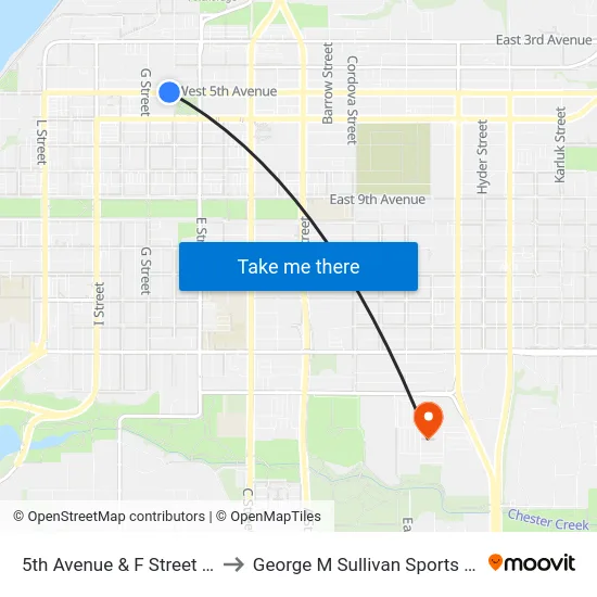 5th Avenue & F Street Wnw to George M Sullivan Sports Arena map