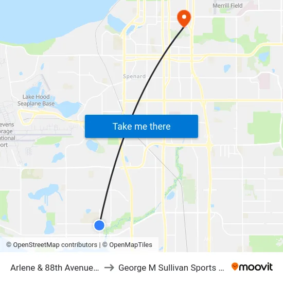 Arlene & 88th Avenue Ssw to George M Sullivan Sports Arena map