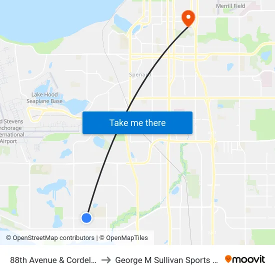 88th Avenue & Cordell Ese to George M Sullivan Sports Arena map