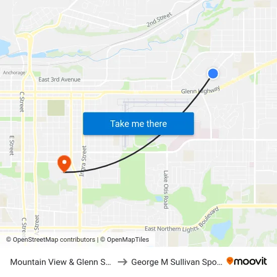 Mountain View & Glenn Square Nnw to George M Sullivan Sports Arena map