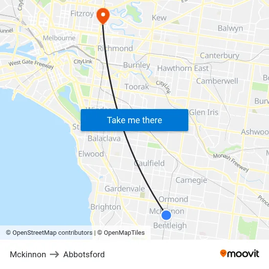 Mckinnon to Abbotsford map