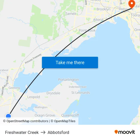 Freshwater Creek to Abbotsford map