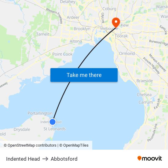 Indented Head to Abbotsford map