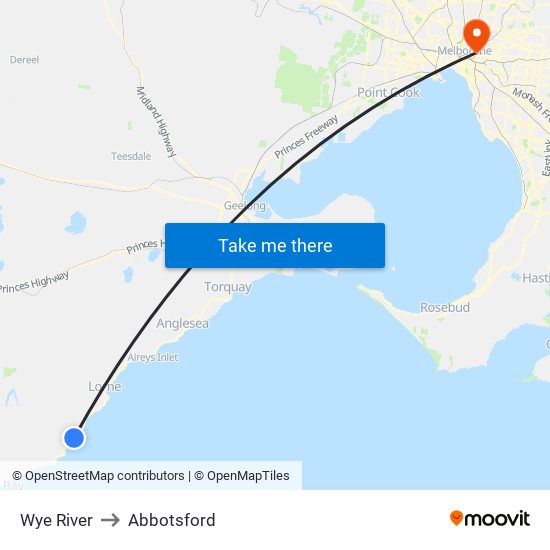 Wye River to Abbotsford map