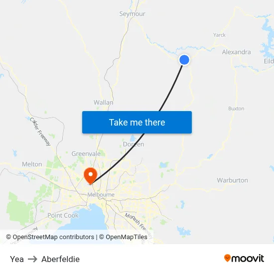 Yea to Aberfeldie map