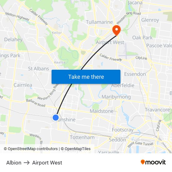 Albion to Airport West map