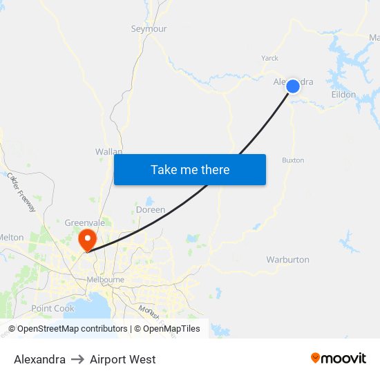 Alexandra to Airport West map