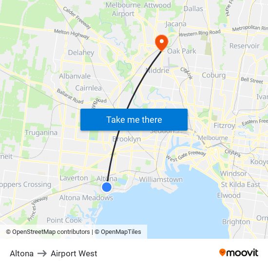 Altona to Airport West map