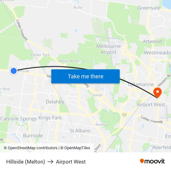 Hillside (Melton) to Airport West map
