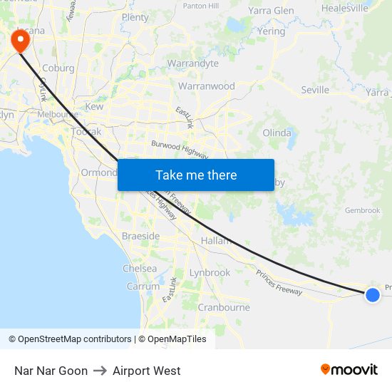 Nar Nar Goon to Airport West map