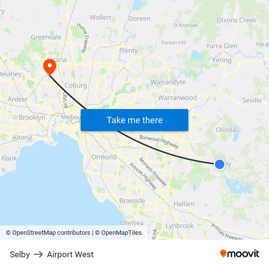 Selby to Airport West map