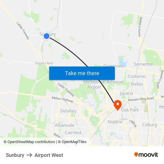Sunbury to Airport West map