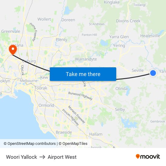 Woori Yallock to Airport West map