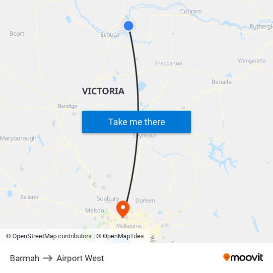 Barmah to Airport West map