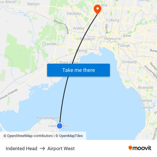 Indented Head to Airport West map