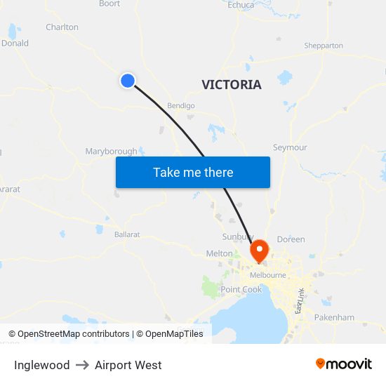 Inglewood to Airport West map