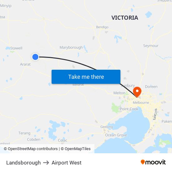 Landsborough to Airport West map