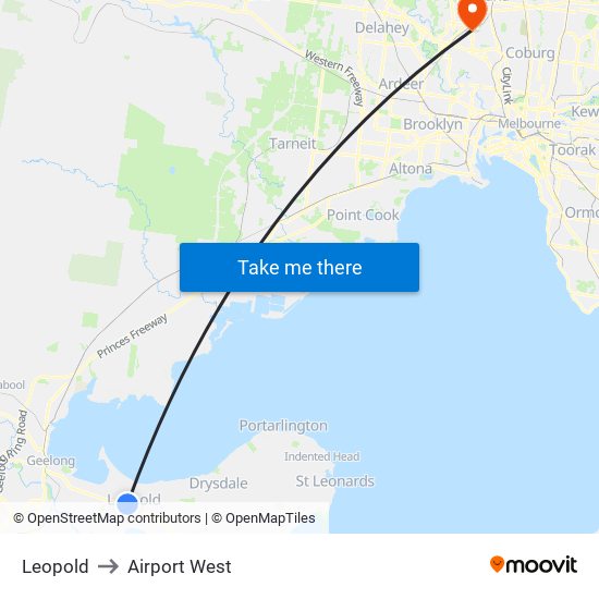 Leopold to Airport West map