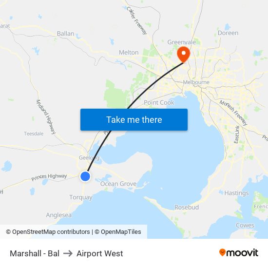 Marshall - Bal to Airport West map