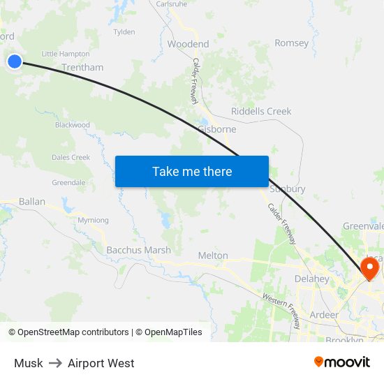 Musk to Airport West map