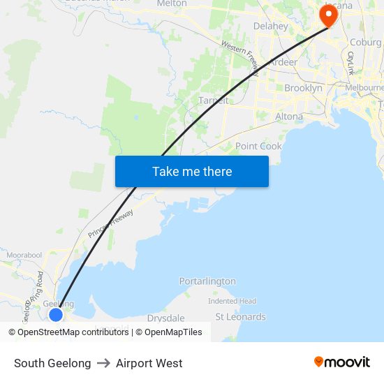 South Geelong to Airport West map