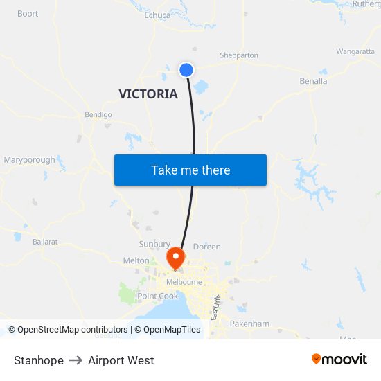 Stanhope to Airport West map