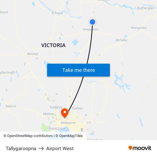 Tallygaroopna to Airport West map