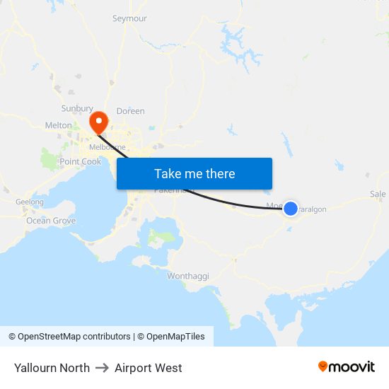 Yallourn North to Airport West map