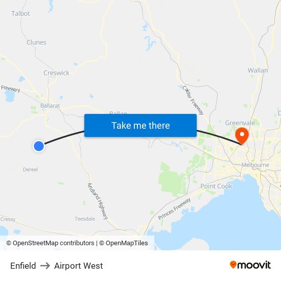 Enfield to Airport West map