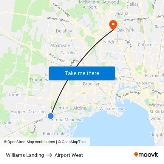 Williams Landing to Airport West map