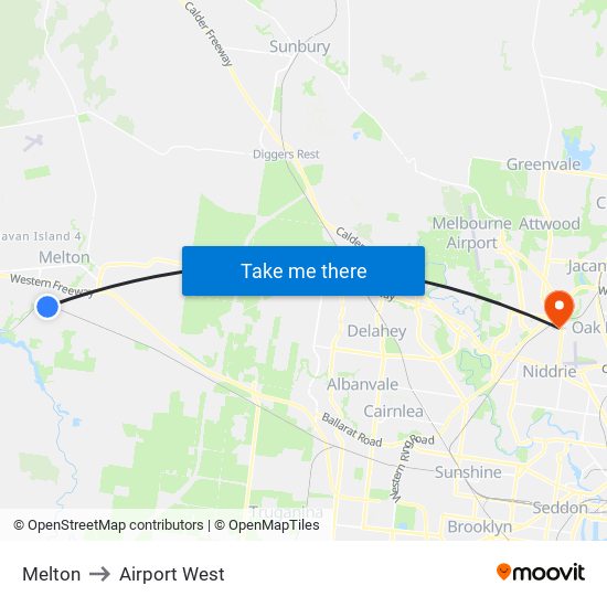 Melton to Airport West map