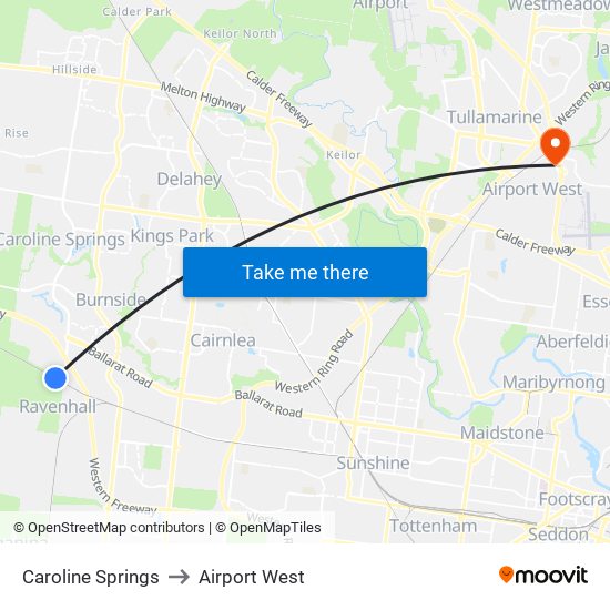 Caroline Springs to Airport West map