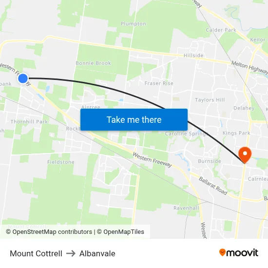 Mount Cottrell to Albanvale map