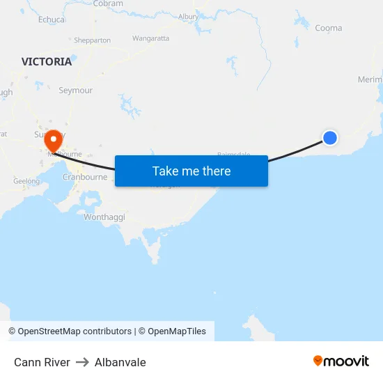 Cann River to Albanvale map