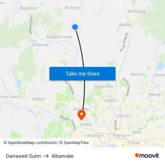 Darraweit Guim to Albanvale map