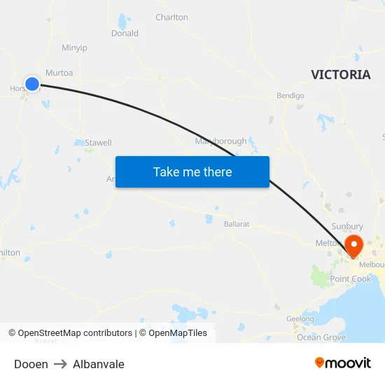 Dooen to Albanvale map