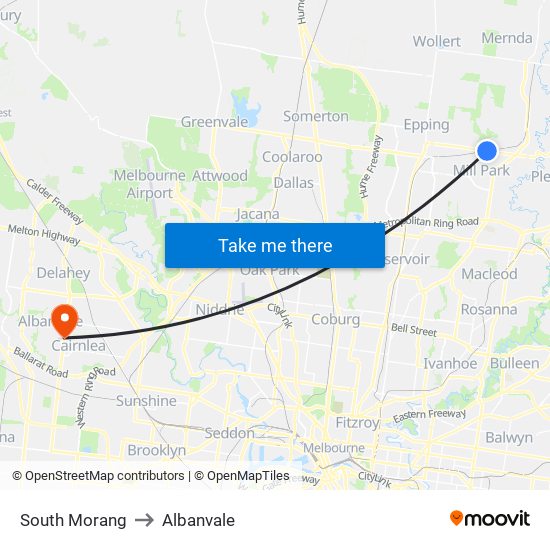 South Morang to Albanvale map