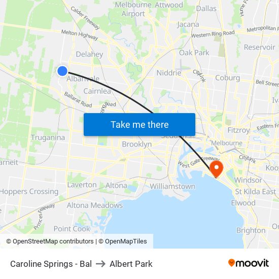 Caroline Springs - Bal to Albert Park map