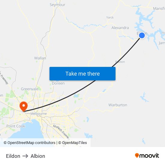 Eildon to Albion map