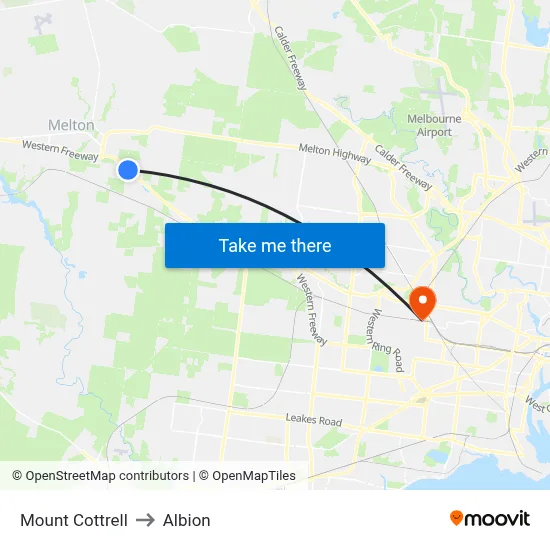 Mount Cottrell to Albion map